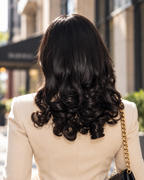 Bouncy HD lace wig with full bouncy curls, virgin hair