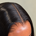 Bone Straight HD lace wig in Natural Black, single donor human hair, House of Faith Hair