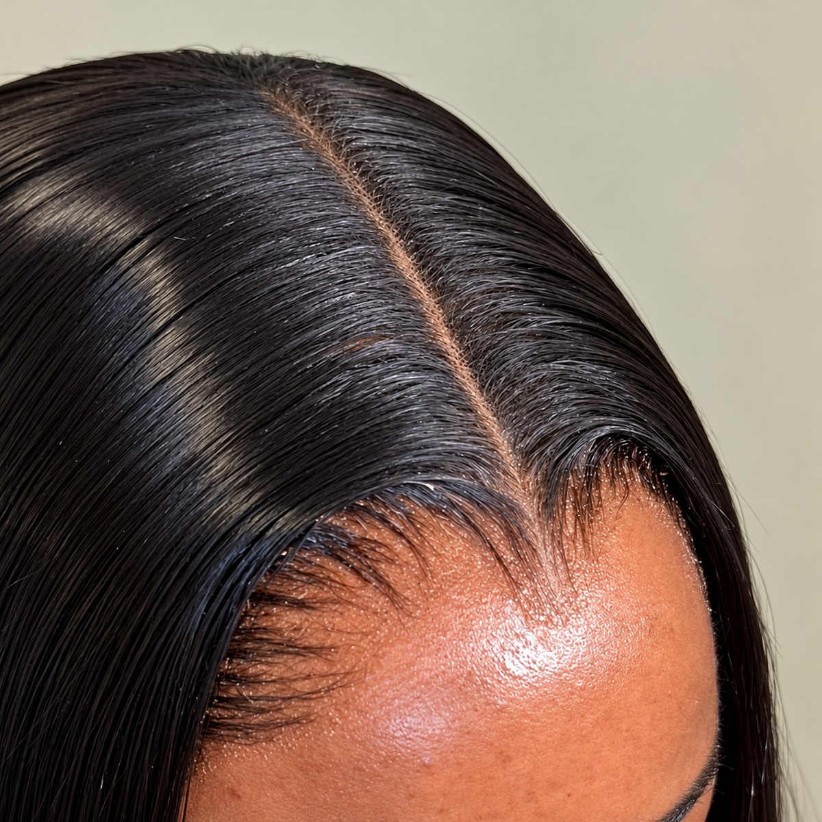 Bone Straight HD lace wig in Natural Black, single donor human hair, House of Faith Hair