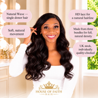 Natural Wave HD lace wig, single donor human hair