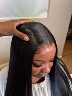Bone Straight HD lace wig, long single donor human hair